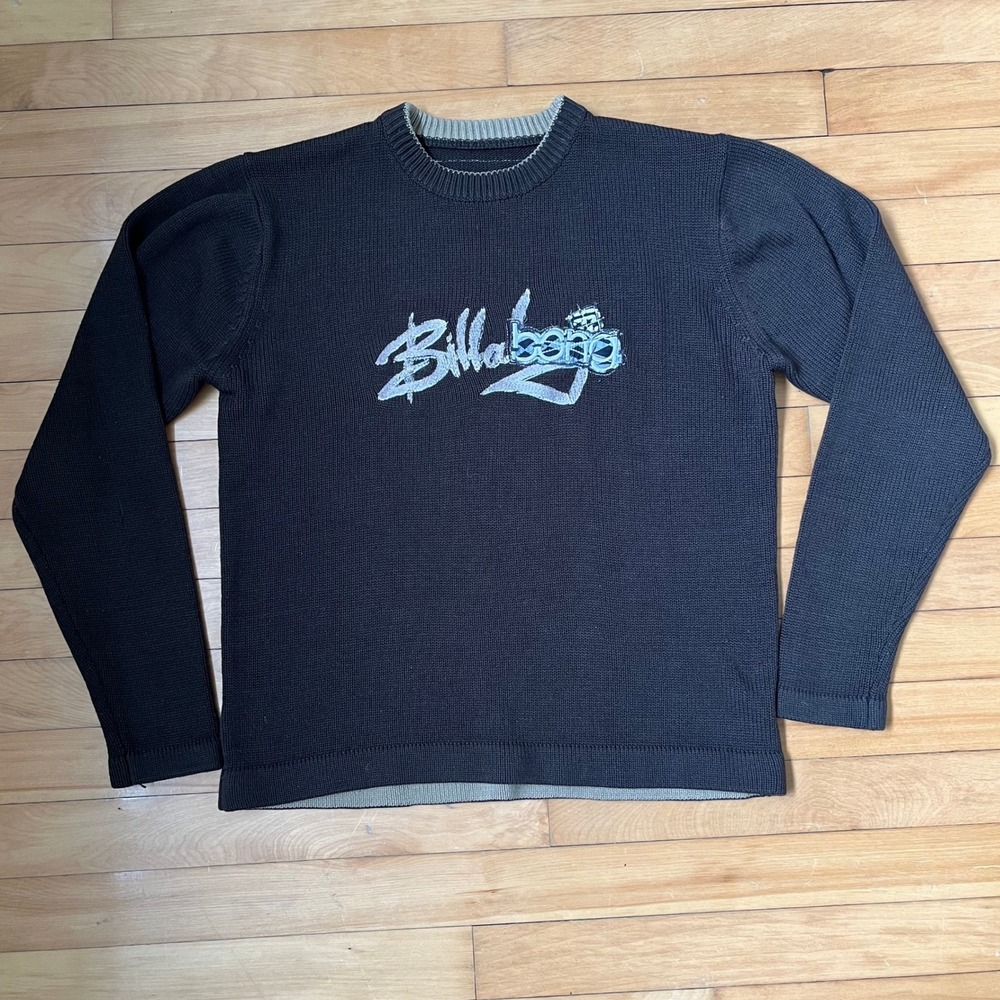 Vintage Billabong Embroidered Logo Knit Sweater Brown Y2K MU00YREC Mens L